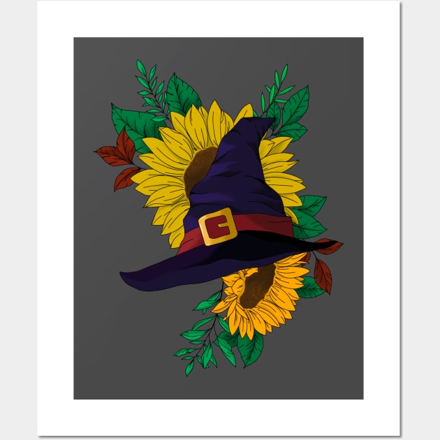 Fall witch design Wall Art by Kurakookaburra 